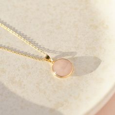 Gold Plated 19” Adjustable Chain Pink Dainty Necklace For Mother's Day, Pink Jewelry With Delicate Chain For Gift, Pink Jewelry With Adjustable Chain For Mother's Day, Pink Delicate Chain Jewelry As Gift For Her, Elegant Pink Necklace As Gift For Her, Elegant Pink Necklace For Her, Pink Delicate Chain Necklaces As Gift For Her, Adjustable Pink Gold Necklaces As A Gift, Pink Gold Round Necklace For Gift