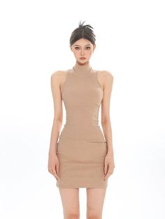 Embrace effortless sophistication with our Sleeveless Turtleneck Ribbed Bodycon Dress, a versatile must-have for any wardrobe.
Crafted with a figure-hugging silhouette, this dress features a high turtleneck and a rib[censored] texture that offers both comfort and style. The subtle stretch of the fabric ensures a flattering fit that moves with you, making it an ideal piece for both day-to-night transitions.
Pair it with a blazer for a professional look or dress it down with sneakers for a casual Ribbed Bodycon Sleeveless Mini Dress, Fitted Ribbed Mini Dress With High Neck, Fitted Ribbed High Neck Mini Dress, Ribbed Fitted High Neck Mini Dress, Chic Sleeveless Ribbed Stretch Dress, Ribbed Fitted Sleeveless Mini Dress, Fitted Ribbed Mini Dress With Halter Neck, Fitted Ribbed Halter Neck Mini Dress, Spring Turtleneck Bodycon Dress