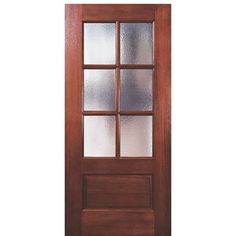 80 Tall 6 Lite 1 Panel Bottom Mahogany Exterior Single Door Stained Front Door, Exterior Door Styles, Wood Front Entry Doors, Laminated Veneer Lumber, Deck Privacy, Trim Paint, Ranch Exterior, Doors Exterior, Doors Design