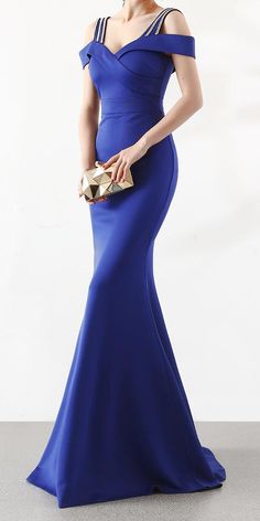 Royal Blue Sexy cold Shoulder Long Evening Dress (Stunning) Chic Floor-length Mermaid Dress For Prom, Chic Mermaid Maxi Dress For Prom, Off-shoulder Maxi Dress With Sweep Train For Party, Chic Evening Mermaid Dress Floor-length, Chic Evening Floor-length Mermaid Dress, Chic Floor-length Mermaid Dress For Evening, Chic Floor-length Mermaid Evening Dress, Elegant Backless Dress For Banquet, Sweep Train Off-shoulder Evening Dress