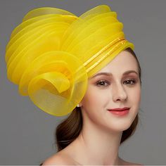 Fascinatoren Hüte Kopfschmuck Tüll Hochzeit Pferderennen Damentag Melbourne-Cup Vintage-Stil Elegant und luxuriös Mit Feder Blume Kopfschmuck Kopfbedeckung 2024 - $36.99 Yellow Fascinator, Wedding Horse, Hair Fascinators, Stylish Womens Hats, Fascinator Hats Wedding, Classy Hats, Horse Wedding, Fascinator Hairstyles, Crown Hat