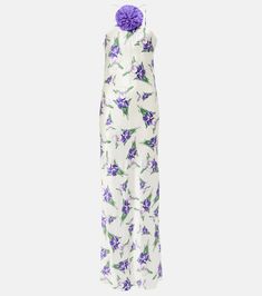 Silk Wedding Dress With Floral Applique, Elegant Silk Maxi Dress With Floral Embroidery, Silk Maxi Dress With Floral Embroidery For Evening, Silk Chiffon Bias Cut Dresses, Silk Dress With Floral Applique For Evening, Silk Evening Dress With Floral Applique, White Satin Summer Gown, Elegant Silk Evening Dress For Garden Party, Evening Silk Dresses With Floral Embroidery