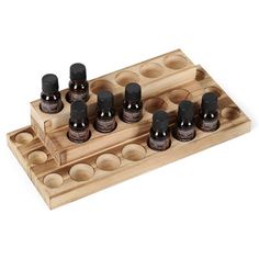 Keep your oils right at your fingertips with quick, easy access. This is the perfect rack to keep by your diffuser, or wherever you use your oils the most. Effortlessly protect and organize your essential oil collection while keeping your oils safe in a sturdy, upright position. The rack holds up to 23 bottles of 5/10/15/20ml. It can also be used to hold nail polish or small spice jars. Specification: Material: Pine Wood Color: Brown Product Dimension: 11.3 x 5.0 x 2.4 inches Package Content: 1 Essential Oils Storage, Nail Polish Display, Oil Rack, Oil Shelf, Nail Polish Holder, Essential Oil Shelf, Fragrance Storage, Essential Oil Holder, Essential Oils Collection