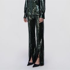 Jonathan Simkhai Ariah Green Sequin Pants Nwt Brand New Size 6 Sequin Pants, Green Sequins, Jonathan Simkhai, Pant Jumpsuit, Sequin, Pants For Women, Jumpsuit, Size 6, Brand New