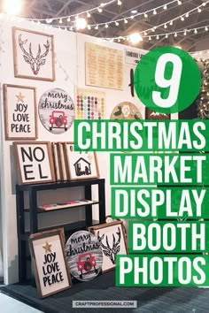 christmas market display booth with green and white lettering that says 9 christmas market display booth photos