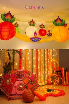 Navratri Theme Decorations Navratri Celebration Ideas, Navratri Decoration Ideas, Aarti Decoration, Navratri Decor, Circus Birthday Party Decorations, Traditional Rangoli Design, Time Goddess, Navratri Decoration, Navratri Celebration