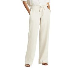 Ma Croix Womens Premium Soft Linen Pants Relaxed Fit Comfort Wear for Daily Styling (Slightly See-Through). Lightweight / Comfortable and cozy classic-fit beach trousers linen pants for stylish look and comfort. Two front pockets for storage spaces. Basic and solid colors designed for daily comfortable wear for women. Women's Comfort Collection: Designed with Everyday Balance Size: XL.  Color: Beige.  Gender: female.  Age Group: adult. Trousers Linen, Beach Trousers, Comfort Wear, Linen Pants, Daily Fashion, Gender Female, Storage Spaces, Solid Colors, Color Design