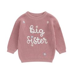 PRICES MAY VARY. Materia: Toddler sweater, soft and breathable, warm and skin friendly. This baby sweater feels very comfortable to wear. Toddler girl sweater, toddler sweaters girls, toddler knit sweater, infant sweater, newborn knit sweater. Features: Baby sweater, big sister, little sis, floral embroidery, knitted sweaters, so cute. Big sister outfit, little sister outfit, sister matching outfits, big sis outfit, matching sister outfits, baby girl sweater, baby girls' sweaters, baby knit swea Toddler Knit Sweater, Infant Sweater, Outfits Long Sleeve, Big Sister Little Sister, Winter Baby Clothes, Infant Baby Girl, Sister Outfits