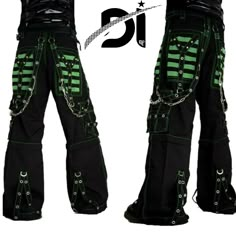 "Unisex Gothic Threads Pant Black Punk Buckle Zips Chain Strap Punk Trousers with understated Gothic Pants  Men's Black heavyweight Regular pants, these black on silver Reflective pants zip off into shorts and feature removable chains, adjustable ankles, d-rings, grommets, and deep, netted pockets., Zips buckle straps detail Eyelet studded back pockets, Detachable chain straps, Size XS Trouser -Waist: 30\" Full length: 43'' Size S Trouser - Waist: 32\" Full length: 43'' Size M Trouser - Waist: 34\" Full length: 44'' Size L Trouser - Waist: 36\" Full length: 44'' Size XL Trouser - Waist: 38\" Full length: 44'' Size 2XL Trouser Waist:40\" Full length: 45\" Size 3XL Trouser-Waist:42\", Full length: 45\" Size 4XL Trouser-Waist:44\", Full length- 45\" Size 5XL Trouser-Waist:46\", Full length- 4 Alien Clothing, Goth Jeans, Outfit Punk, Rave Men, Goth Pants, Tripp Pants, Rave Pants, America Fashion, Pant Trouser