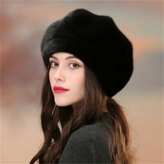 (eBay) Women's 100% Real Mink Fur Hat Cap Luxury Beret Warm Ski Outdoor Beanies Earlaps Mink Coats, Mink Coat, Fur Hat, Winter Beanie, Mink Fur, Top Hat, Real Women, Hat Cap, Skiing