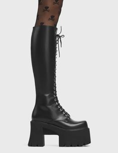 On Ropes Chunky Platform Knee High Boots