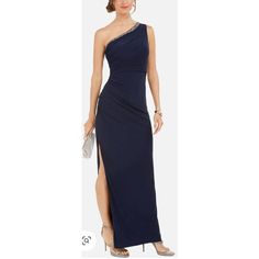 Nwt Size 12 Manufacturer - Adrianna Papell Retail - $189.00 Style Type - Bodycon Dress Collection - Adrianna Papell Sleeve Length - Closure - Hidden Side Zipper Material - 95%Polyester/5%Elastane Fabric Type - Polyester Specialty - Rhinestone Elegant Blue Ruched One-shoulder Dress, Elegant Blue One Shoulder Ruched Dress, Elegant Blue Ruched One Shoulder Dress, Elegant Blue Evening Dress With Side Slits, Blue Fitted One Shoulder Dress For Formal Occasions, Blue Fitted One Shoulder Formal Dress, Formal Fitted Blue One Shoulder Dress, Elegant Asymmetrical Dress With Side Slits For Formal Occasions, Elegant Formal Asymmetrical Dress With Side Slits