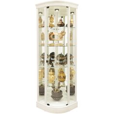 Marlowe Curio Cabinet - QK1040291_HOMI_PRI_OL Frameless Glass Door, Corner Curio Cabinet, Corner Curio, Wall Unit Decor, Box Spring Bed Frame, Frameless Glass Doors, Howard Miller, Decorative Table Lamps, Custom Storage