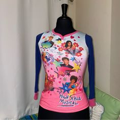 Nwt High School Musical Long Sleeve Pajama Shirt Size Girls M 7/8 Brand New Never Worn I Love Everything About This Shirt, But Especially The Fact That It’s Hsm. Perfect For Any Hsm Fan Or Soon-To-Be Fan! Multicolor Cartoon Print Sleepwear With Long Sleeves, Fun Long Sleeve Sleepwear For Pajama Party, Cute Long Sleeve Character Print Sleepwear, Pink Graphic Print Top For Pajama Party, Long Sleeve Multicolor Sleepwear With Character Print, Cute Long Sleeve Sleepwear With Character Print, Multicolor Long Sleeve Top With Cartoon Print, Multicolor Character Print Tops For Loungewear, Pink Graphic Print Top For Sleepover