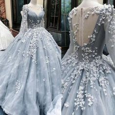 ad eBay - Light Blue Quinceanera Dresses Beaded 3D Floral Applique Ball Gowns Sweet 15 16 - Buy Now, click the link (eBay) Blue Butterfly Wedding Dress, Gray Quinceanera Dresses, Light Blue Sweet 16 Dresses, Light Blue Quinceanera Ideas, Blue Butterfly Wedding, Blue Quinceanera Ideas, Blue Quince Dress, Light Blue Quinceanera Dresses, Floral Ballgown