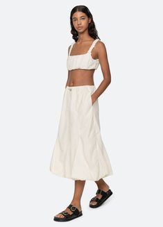 Evelyn Skirt – Sea, New York Cotton Slip, Sea New York, Bubble Hem, Fit Style, Fitness Fashion, Slip On, Relaxed Fit, New York, Skirt