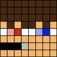 an image of some squares that are colored brown and blue, with different colors on them