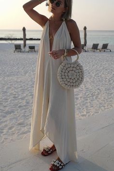 Santorini Outfit Ideas, Santorini Outfit, Beach Maxi Dress, Vacation Wear, Leather Fringe, Buy Prints, Leather Tassel, Fit Style, Dress First