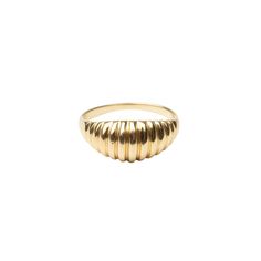 14k Solid Gold Ribbed Dome Ring We're loving the vintage charm, and the lined texture of our new Ribbed Dome Ring. This piece is ideal for good times but simple enough to wear every day. Handmade in California. Worn everywhere. Material: Solid 14k Gold Gold Dome Ring, Link Ring, Solid Gold Ring, Dome Ring, Solid Gold Chains, Linking Rings, Domed Ring, 14k Gold Ring, Favorite Rings