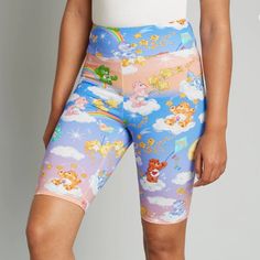 A Comfortable Stretch-Cotton Pair With A Wide Elasticized Waistband That’s Perfect For Layering Or Sporting On Their Own, These Sporty Bottoms Feature An Exclusive Hand-Drawn Print Of All Your Favorite Care Bears! Playful Sports Shorts, Playful Short Bottoms For Workout, Fun Bottoms With Built-in Shorts, Fun Bottoms With Elastic Waistband And Short Length, Fun Bottoms With Elastic Waistband In Short Length, Cute Fitted Shorts With Elastic Waistband, Cute Fitted Short Length Shorts, Playful Fitted Shorts With Elastic Waistband, Cute Fitted Shorts