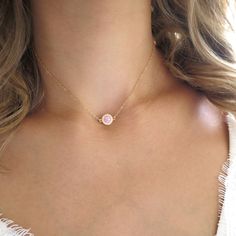 This dainty little diamond framed pink opal pendant is the perfect amount of sparkle, glitz, and minimalist to wear alone or layered with your favorite Landon Lacey necklaces! Shop Landon Lacey Jewelry » www.etsy.com/shop/landonlacey Shop my other opals! https://www.etsy.com/shop/LandonLacey/items?search_query=opal it's in the DETAILS . . . » 14k gold filled chain » Spring ring clasp » Pave Crystal Framed Manufactured Opal (14k gold over sterling silver) it's in the OPTIONS . . . » Select your l Dainty Gold Pink Opal Jewelry, Dainty Pink Opal Gold Jewelry, Dainty Sparkling Stones Jewelry For Gifts, Elegant Round Pink Crystal Necklace, Pink Cubic Zirconia Round Pendant Jewelry, Elegant Silver Jewelry With Pink Opal, Dainty Pink Jewelry With Adjustable Chain, Pink Cubic Zirconia Round Pendant, Elegant Pink Opal Round Necklace