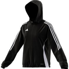 adidas Women's Tiro 24 Windbreaker. Don't let the wind wear you down in training. Zip pockets. Aeroready technology wicks sweat. 100% Polyester. Adidas Training Track Jacket, Adidas Sporty Track Jacket For Training, Athleisure Track Jacket With Three Stripes For Training, Adidas Moisture-wicking Track Jacket For Training, Adidas Track Jacket For Training, Adidas Sportswear Track Jacket For Training, Sporty Breathable Windbreaker For Sports, Black Breathable Track Jacket For Outdoor, Adidas Black Track Jacket For Training