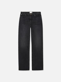 Le Jane -- Supernova Classic High Rise Black Jeans, Modern Black Jeans With Straight Hem, Classic Washed Black Jeans For Fall, Washed Black Straight Jeans For Fall, Straight Washed Black Jeans For Fall, Black Jeans With Straight Hem For Fall, High Rise Straight Fit Black Jeans, Straight Washed Black Bottoms For Fall, Black High Rise Straight Fit Jeans