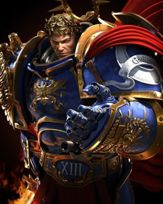 Roboute Guilliman by Ramiz Askerov (ramizaskerov3d) - 40K Gallery Warhammer 40k Ultramarines Art, Warhammer 40k Emperor, Warhammer 40k Ultramarines, Warhammer Figures