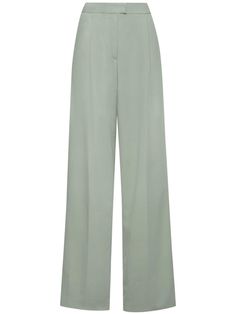 Oscar De La Renta Georgette Silk Tailored Trousers  - Farfetch Mint Green Trousers Outfit, Green Trousers Outfit, Virgo Rising, Mint Dress, Green Trousers, Versace Outfit, Yoko London, Teal And Grey, City Dress