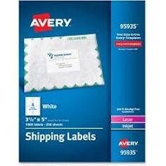 avery shipping labels with white paper on the front and back of each label are shown