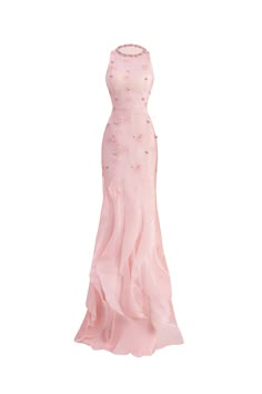 This exquisite gown features a mermaid silhouette and jewel neckline, crafted from luxurious organza fabric. Own the room with this statement piece, perfect for high-end events and formal occasions. *Note: Product color is varied due to studio lighting. Cult Mia Dress, Dipped Dress, Pink Dress Elegant, Formal Pink Dress, Studio Pia, Elegant Pink Dress, Pink Mermaid Dress, Organza Maxi Dress, Soft Pink Dress