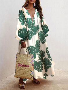 DescriptionGenderWomenSeasonAutumnTypeCausalMaterialPolyesterOccasionDaily lifePatternAs picturePlease Note: All dimensions are measured manually with a deviation of 1 to 3cm Green Causal Dresses, Luxury Resort Wear 2023, Long Dresses Casual, Casual Long Dress, Long Outfit, Mode Kimono, Mode Turban, Long Dress Design, Mode Boho