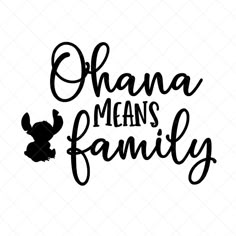 the phrase, ohana means family with an elephant on it