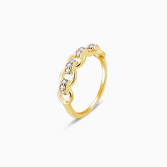 a gold ring with diamonds on it