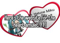 two hearts with the words here's the website for the heart - amulet