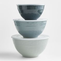 three bowls stacked on top of each other