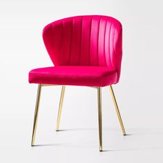 Velvet Accent Side Chair With Tufted Back | Karat Home - Pink : Target Eyelash Extension Studio, Gold Party Decor, Pink And Gold Party, Pink Interiors, Pink Chairs, Armless Accent Chair, Miami Nails, Pink Bubblegum, Modern Side Chairs