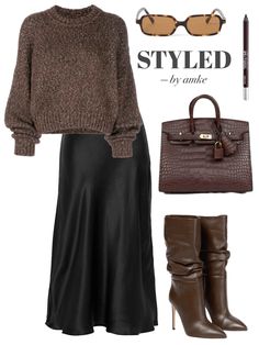 Brown Outfits Ideas, Winter Autumn Outfits, Bohemian Style Men, Winter Sets, Brown Outfits, The Blood Of Jesus, Skirt Styles, Women's A Line Dresses, Blood Of Jesus