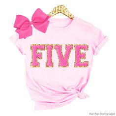 5th Birthday Shirt Girl, Birthday Girl Sweatshirt, 6th Birthday Girl Shirt, FIVE Birthday Tshirt, CUSTOM Kids Birthday Tee Spring Clothing - Etsy Pink Number Print T-shirt For Birthday, Pink Short Sleeve T-shirt With Number Print, Pink Glitter Print Top For Birthday, 6th Birthday Girl Shirt, 5th Birthday Shirts, 5th Birthday Shirt Girl, 6th Birthday Girl, Bday Shirts, Diy Birthday Shirt