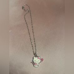 Brand New Beautiful Hello Kitty Necklace, Never Worn Hello Kitty Jewelry, Angel Wings Jewelry, Angel Cat, Take My Money, Pastel Pink Aesthetic, Angel And Devil, Cat Necklace, True Beauty, Pink Aesthetic