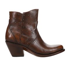 PRICES MAY VARY. Cowhide leather upper Pull on entry with side zip closure Round toe Cushioned footbed Leather outsole Fall Rivets Closed Toe Boots, Western Ankle Boots With Zipper Closure, Western Style Leather High Heel Moto Boots, Western Leather Boots With Zipper Closure, Leather Boots With Zipper Closure And Snip Toe, Western Leather Boots With Rivets, Studded Leather Boots With Snip Toe, Leather Boots With Rivets For Fall, Leather Heeled Boots With Studs For Fall