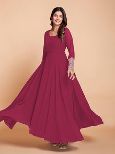 Brighten up your festivities with our stunning ready-to-wear pink gown paired with a matching dupatta. This elegant ensemble is the perfect choice to elevate your style and make a statement at any event.
Constructed out of faux georgette fabric, this gown is not only visually appealing but also incredibly comfortable to wear. The lightweight and breathable fabric ensure that you will feel at ease throughout the day or evening. The soft texture of the fabric adds a touch of luxury, making you fee Maxi Length Kurta For Diwali Reception, Resham Embroidery Maxi Dress For Reception, Pink Semi-stitched Maxi Sets, Pink Long Sleeve Anarkali Set For Reception, Eid Reception Kurta Maxi Length, Elegant Semi-stitched Floor-length Gown, Maxi Length Kurta For Eid Reception, Pink Floor-length Gown For Wedding Guest, Formal Floor-length Gown With Sheer Dupatta