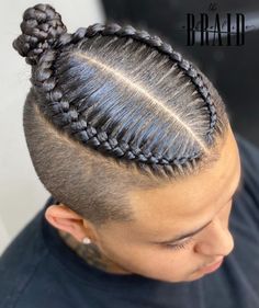 Two Braids Men, 2 Braids Men, 2 Braid Styles, Two Cornrow Braids, Braided Man Bun