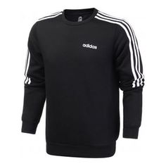 Adidas M Crew 3S Training Sports Pullover Black EI8994 (Men's) Winter Adidas Activewear With Three Stripes, Sportswear Sweatshirt With Three Stripes For Sports, Winter Athleisure Activewear With Three Stripes, Three Stripes Crew Neck Activewear For Sports Season, Three Stripes Sweatshirt For Sports Season, Winter Sports Sweatshirt With Three Stripes, Black Athleisure Sweatshirt For Sports Events, Adidas Sweatshirt With Ribbed Cuffs For Sports, Black Adidas Three Stripes Sweatshirt For Winter