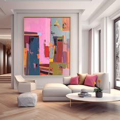 Original Abstract Painting Canvas Large Wall Art Abstract Pink Oil Painting For Living Room Large Artwork Living Room Abstract, Large Painting In Dining Room, Art Deco Canvas, Modern Office Art, Abstract Art Home Decor, New Abstract Art, Colorful Abstract Art Living Room, Large Scale Art Living Room, Living Room Abstract Painting