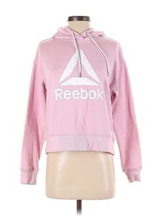 Reebok Pullover Sweater Size: X-Small Tops - used. 55% COTTON, 42% POLYESTER, 3% SPANDEX | Reebok Pullover Sweater: Pink Tops - Size X-Small Athleisure Logo Print Sweatshirt For Spring, Spring Athleisure Sweatshirt With Logo Print, Spring Sports Sweatshirt With Logo Print, Spring Athleisure Sweatshirt For Sports, Sporty Spring Sweatshirt For Sports, Pink Sweatshirt For Workout In Spring, Pink Sweatshirt For Spring Workout, Sporty Sweatshirt For Spring Workout, Pink Workout Sweatshirt For Spring