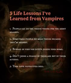 the five lessons i've learned from vampires, including how to use them