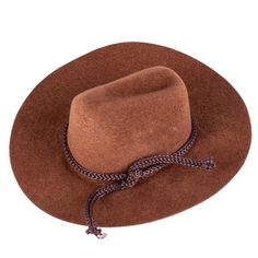 Mini Brown Flocked Cowboy Hat. This Small Brown Flocked Cowboy Hat is a great accessory for displaying with various western decor and fashioning with small dolls and stuffed animals.    The cowboy hat is covered in brown velveteen coating and its crown is detailed with rope trim. This small cowboy hat makes for a darling placeholder or favor for western-themed, events, barbecues, and weddings.    Made of felt, plastic, and polyester. Brown Top Hat With Curved Brim For Western-themed Events, Brown Curved Brim Top Hat For Western-themed Events, Brown Mini Hat With Short Brim For Rodeo, Brown Brimmed Mini Hat For Rodeo, Country Style Brown Mini Hats With Curved Brim, Adjustable Brown Mini Hats Country Style, Adjustable Brown Mini Hat For Rodeo, Brown Short Brim Mini Hat For Rodeo, Country Style Mini Hat With Curved Brim In Brown