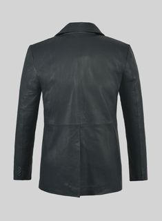 Experience a subtle balance of confidence and authority with our Soft Gray Leather Pea Coat. This timeless piece, made from pure napa leather, exudes an elegant aura that will elevate any outfit.    Its classic double-breasted design and sleek lapels, complete with stylish buttons, add a touch of sophistication to this warm gray coat. Whether you're dressing up or keeping it casual, this coat is sure to demand admiration and command attention.   Made Using Pure Napa Sheep Skin Soft Leather.    Look includes     Soft Gray  Leather Color   Click 'Customize Now' to modify the look if needed.  Made as per your measurements Classic Leather Outerwear For Work, Classic Leather Jacket With Pressed Crease For Work, Classic Leather Jacket With Pressed Crease For Business, Timeless Leather Blazer For Work, Classic Leather Jacket With Notch Lapel For Business, Classic Leather Jacket For Office, Luxury Tailored Leather Outerwear, Elegant Fitted Leather Jacket With Leather Lining, Classic Leather Blazer For Semi-formal Occasions