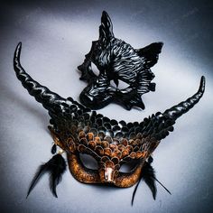 Step Into A Realm Of Mystique And Allure With Our Devil Horned Masquerade Mask Set, Designed To Captivate At Any Event With Its Striking And Bold Design. Perfect For Adding An Air Of Enchantment To Masquerade Balls, Music Festivals, Themed Parties, Or Halloween Events, These Masks Will Transform You Into A Figure Of Intrigue. Unique And Eye-Catching Design_this Exclusive Set Features Two Mesmerizing Masks: * A Men Mask With Sculpted Horns, Offering A Sleek, Bold Look For Those Seeking A Touch Of Masquerade Ball Mask, Wolf Animal, Wolf Mask, Halloween Couple, Long Horn, Halloween Events, Halloween Event, Black Wolf, Masquerade Mask